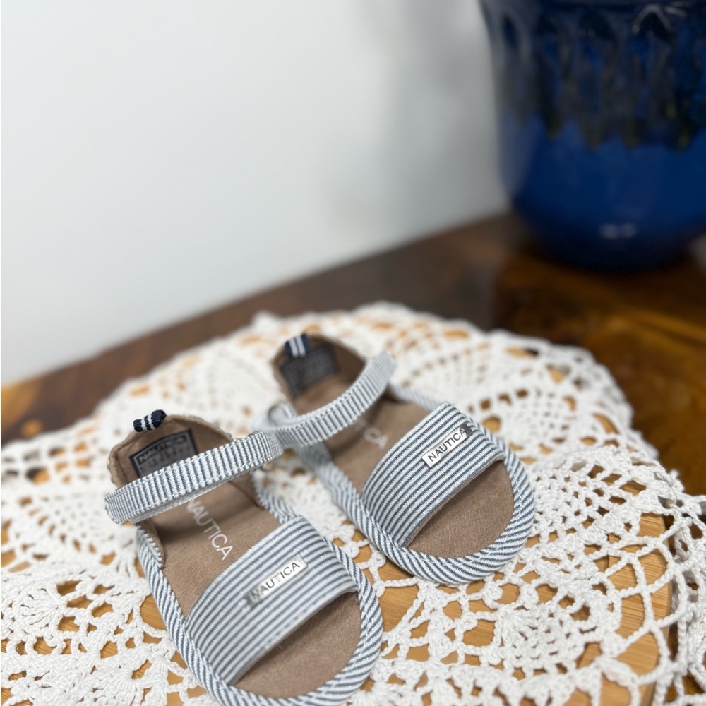 Nautica Blue and White Sandals for Casual Comfort